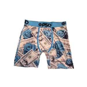 PSD Underwear Mens XL Blue Rose Money Hundred Dollar Bill Boxer Briefs Athletic